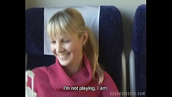 Czech streets Blonde girl in train