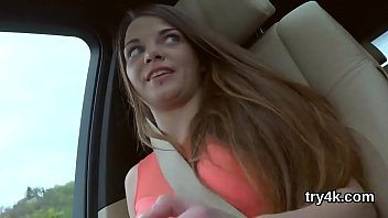 Lovely kitten blows dick in pov and gets spread vagina nailed