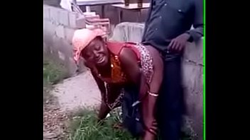 African woman fucks her man in public