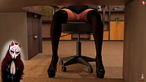 Steps of Debauchery #10 - no panties under the desk